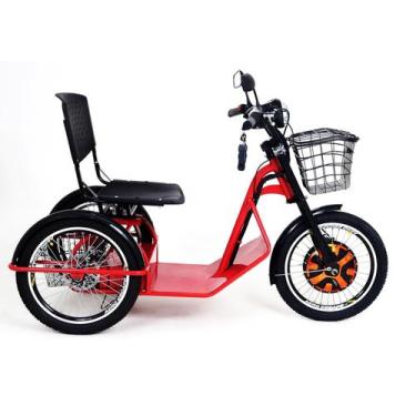 Imagem de Triciclo Elétrico 800w Sem Amortecedor Vermelho - Smart Brasil