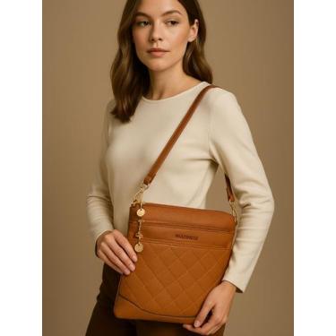 Imagem de Bolsa Feminina Transversal 03 COMPARTIMENTOS - MULTINEOS, Caramelo