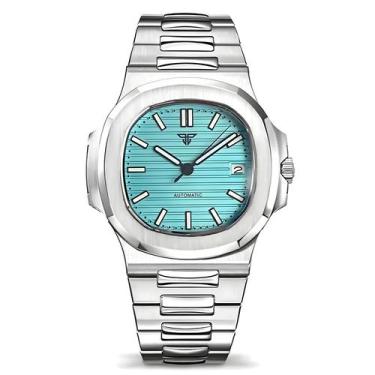 Imagem de Relógio Automático Masculino De Aço Inoxidável Tandorio Quadrado 40mm 