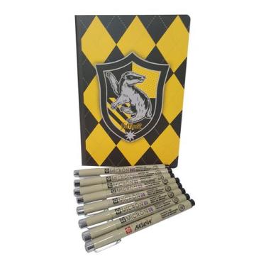 Imagem de Kit Desenho Caderneta Harry Potter + 8 Canetas Pigma Sakura - Jandaia,