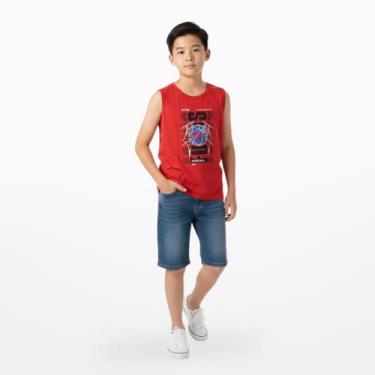Imagem de Camiseta Juvenil Menino Regata Estampada Arrumadinhos, Vermelho, 14