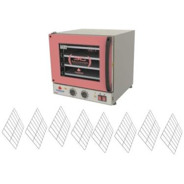 Imagem de Kit Forno Turbo Elétrico Profissional Analogico Prp-004 G2 127v Rosa +