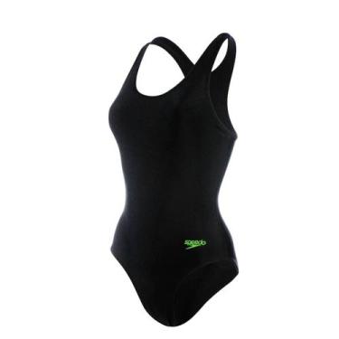Imagem de Maio Feminino Speedo 020438 Racer Back, Preto, Verde, G
