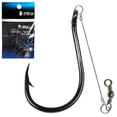 Imagem de Anzol Ninja Chinu Black Encastoado com Girador, 04