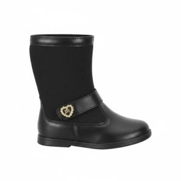 Imagem de Bota Infantil Molekinha Bebe Cano Alto 2706.314 Elástano, Preto, 21