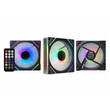 Imagem de KIT FAN Infinity Nazca 120mm ARGB com Controle Remoto 3 Unidades K-MEX