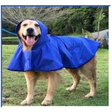 Imagem de Capa Chuva Pet Cachorro Nylon Emborrachado Pp Regulável - Malloo, Azul