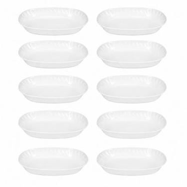 Imagem de Saladeira Oval Melamina 30cm Branca Resistente Kit 10 Un - TUUT