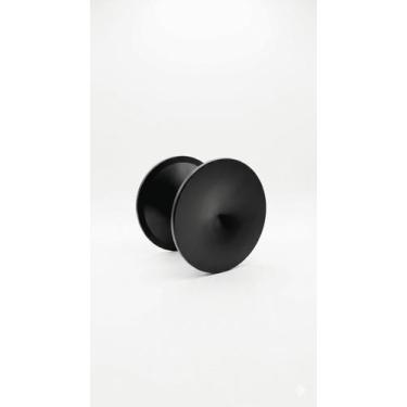 Imagem de Puxador Redondo 10cm Porta de Vidro Formato Concha Cor:Preto - Alufix,