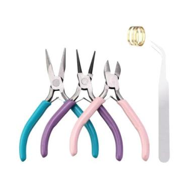 Imagem de Kit Profissional De Alicates Para Joias Com 6 Peças: Alicates De Bico 