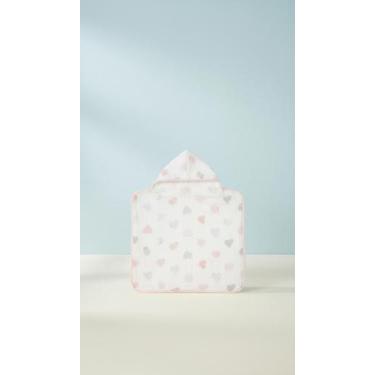 Imagem de Toalha Fralda Com Capuz Estampada Corações Bebê 1un - Congratulations 