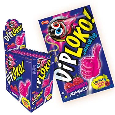 Imagem de Pirulito Explosivo Dip Loko Boom Framboesa 11g c/15 - Danilla