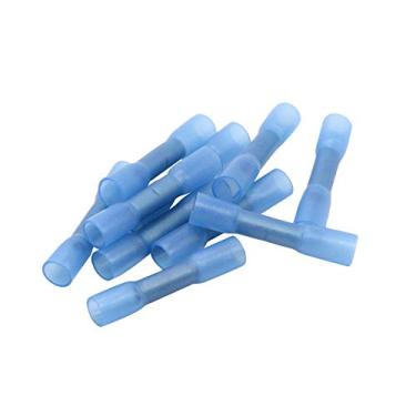 Imagem de ESUPPORT Pacote com 50 conectores de terminal de crimpagem elétrico com fio de bumbum encolhido de calor azul 14 – 16 AWG