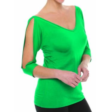 Imagem de Beyond Yoga Gola V dupla, jade, médio