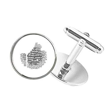 Imagem de DIYthinker Like Thumbsup Rainbow LGBT Wordcloud abotoaduras de botão redondo