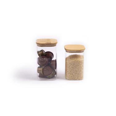 Imagem de Kit Potes Hermeticos Vidro Quad Flat 1900/1100 - 2Pçs