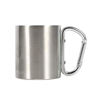Imagem de caneca de acampamento portátil de 220 ml,Caneca de aço inoxidável, caneca de café, caneca de chá de metal, com alça para viagem acampamento caminhada esportes ao ar livre