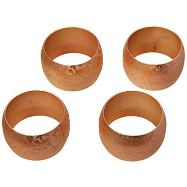 Imagem de CJ 4 ANÉIS P/GUARDANAPO DE AÇO FLOWERS, Lyor, COBRE FOSCO 4,5cm