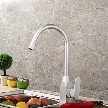 Imagem de Torneira de cozinha, torneira misturadora de cozinha rotação de 360 ​​°, torneira de cozinha de pia de alta pressão em design elegante, preto/ouro/azul/cinza/cromo, cromado, china