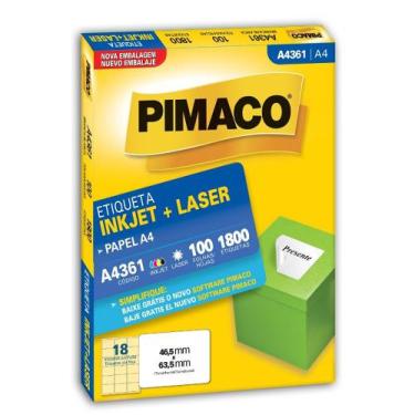 Imagem de Etiqueta Pimaco Inkjet + Laser - A4361 02182