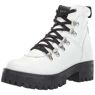 Imagem de Steve Madden Bota de caminhada feminina Bam, Couro branco, 7.5