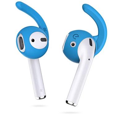 Imagem de Ganchos e capas EarBuddyz 2.0 compatíveis com Apple AirPods 1 e 2 ou EarPods fones de ouvido/fones de ouvido/fones de ouvido (3 pares) (azul celeste)