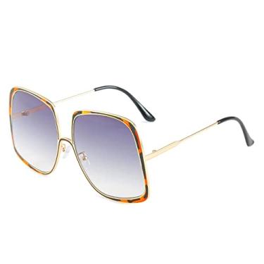 Imagem de Óculos de sol de armação grande Steampunk pintura personalizada metal óculos quadrados líquido vermelho mesmo óculos de sol, 2, tamanho único