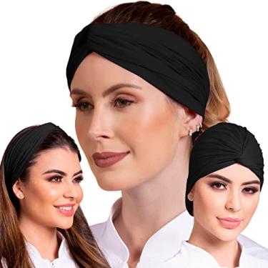 Imagem de Touca Toca Nero Fechada Ou Aberta Estilosa Vira Faixa 2 Em 1 (ÚNICO, Preto)