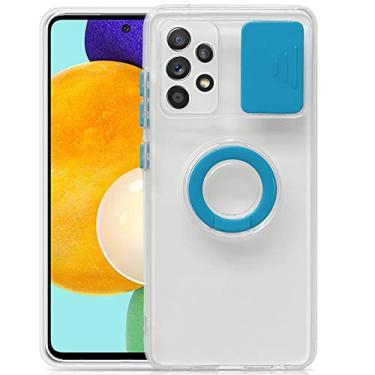 Imagem de Capa deslizante de capa de câmera transparente para Samsung Galaxy A32 5G A12 A52 A72 A 12 72 S21 Proteção de lente de silicone ultra à prova de choque, azul, para A72 (4G 5G)