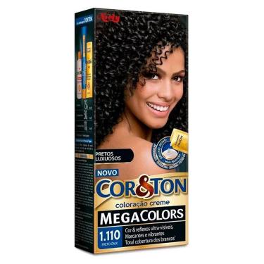Imagem de Tintura Creme Cor & Ton Megacolors Preto Onix 1.110