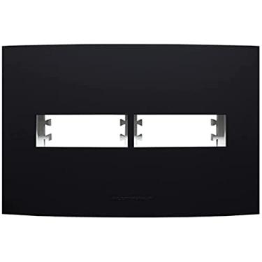 Imagem de Placa 4X4 com Suporte Para 2 Módulos distanciados Preto Ébano Inova Pro Class Alumbra