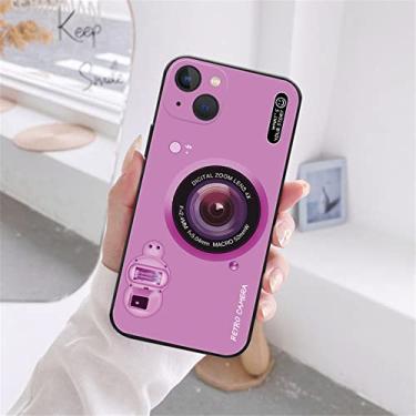 Imagem de Capa de telefone com câmera retrô para iPhone 11 12 13 Pro Max X XR XS MAX X 6s 8 7 Plus 13 Mini Color Soft TPU silicone case, s00045, para iPhone 11