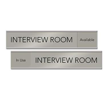 Imagem de Placa deslizante para sala de entrevistas, 25,4 cm x 5,08 cm (disponível/em uso) - Feito nos EUA!