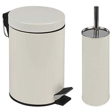 Imagem de Mor - Conjunto Ágata Lixeira 3 Litros E Escova Para Higienização De Vaso Sanitário Bege