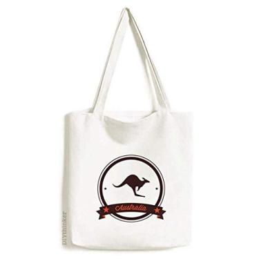 Imagem de Bolsa de lona com emblema de Canguru sabor Austrália, bolsa de compras casual