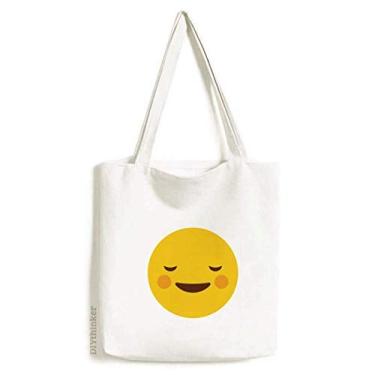 Imagem de Shy Yellow Cute Online Chat Face Cartoon Tote Canvas Bag Shopping Satchel Casual Bolsa