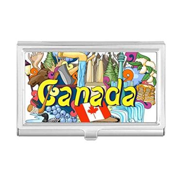 Imagem de Rocky Mountains CN Tower Maple Canada Porta-cartões de visita Carteira de bolso