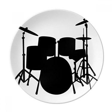 Imagem de Kit de bateria musical musical Placa de energia Decorativa de porcelana Salver Prato de jantar