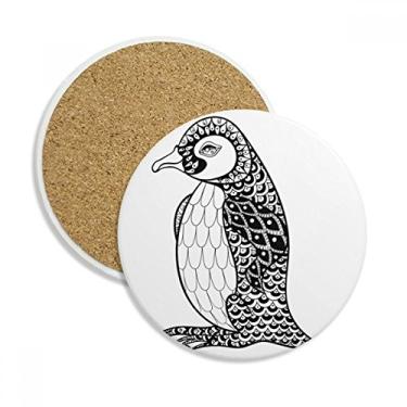 Imagem de Pinguim Tinta Humana Silenciosa Caneca Porta-copos de bebê Pedra Absorvente de Proteção de Mesa