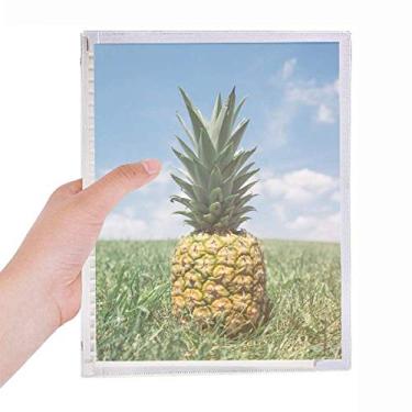 Imagem de Caderno com imagem de abacaxi e frutas tropicais, folhas soltas, diário recarregável, papelaria
