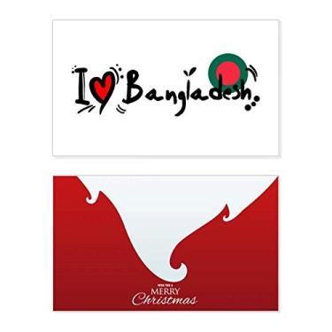 Imagem de I Love Bangladesh Bandeira de Palavra Amor Ilustração Coração Feriado Feliz Natal Cartão de Parabéns Mensagem de Letras de Natal