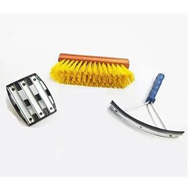 Imagem de Limpeza Cavalo Rodo Raspador + Escova + Raspadeira Zinco