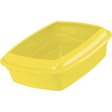 Imagem de Bandeja Higiênica Alta com Borda Pet Injet Cat Plus Amarela - Tam. G