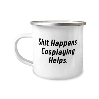 Imagem de Piada Cosplaying Caneca de 355 ml, Shit Happens. Cosplay, presentes inspiradores para homens e mulheres,