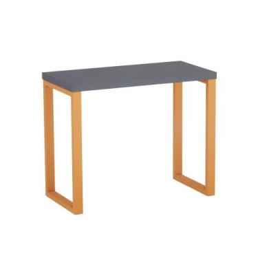 Imagem de Mesa Auxiliar Tubolar PE 40 Pandin 90 x 45 Cm Grafito e Laranja