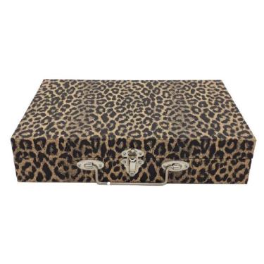 Imagem de Maleta Porta Jóias Médio Simples Estampa De Onça