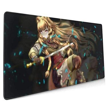 Imagem de Mouse pad The Rising of The Shield Hero-Raphtalia Anime 15,7 x 35,4 polegadas (40 x 90 cm) macio tapete para jogos ultra grosso 3 mm estendido grande