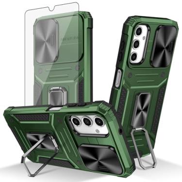 Imagem de Asuwish Capa de telefone para Samsung Galaxy A14/M14 5G com capa de câmera deslizante de vidro temperado protetor de tela suporte de anel suporte robusto fino protetor de celular suporte A 14 4G 14 A