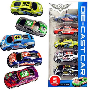 Imagem de Himeeu Pull Back Racing Cars Die cast Race Car Vehicles,3 Inch Metal Friction Powered Car Toys for Toddlers, Set of 5 (Racing Cars)