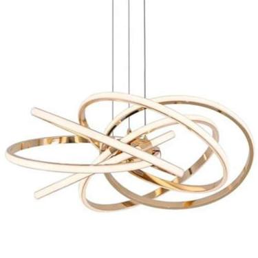 Imagem de Pendente Led 43W 3500K 56Cm Dourado Bivolt Sindora